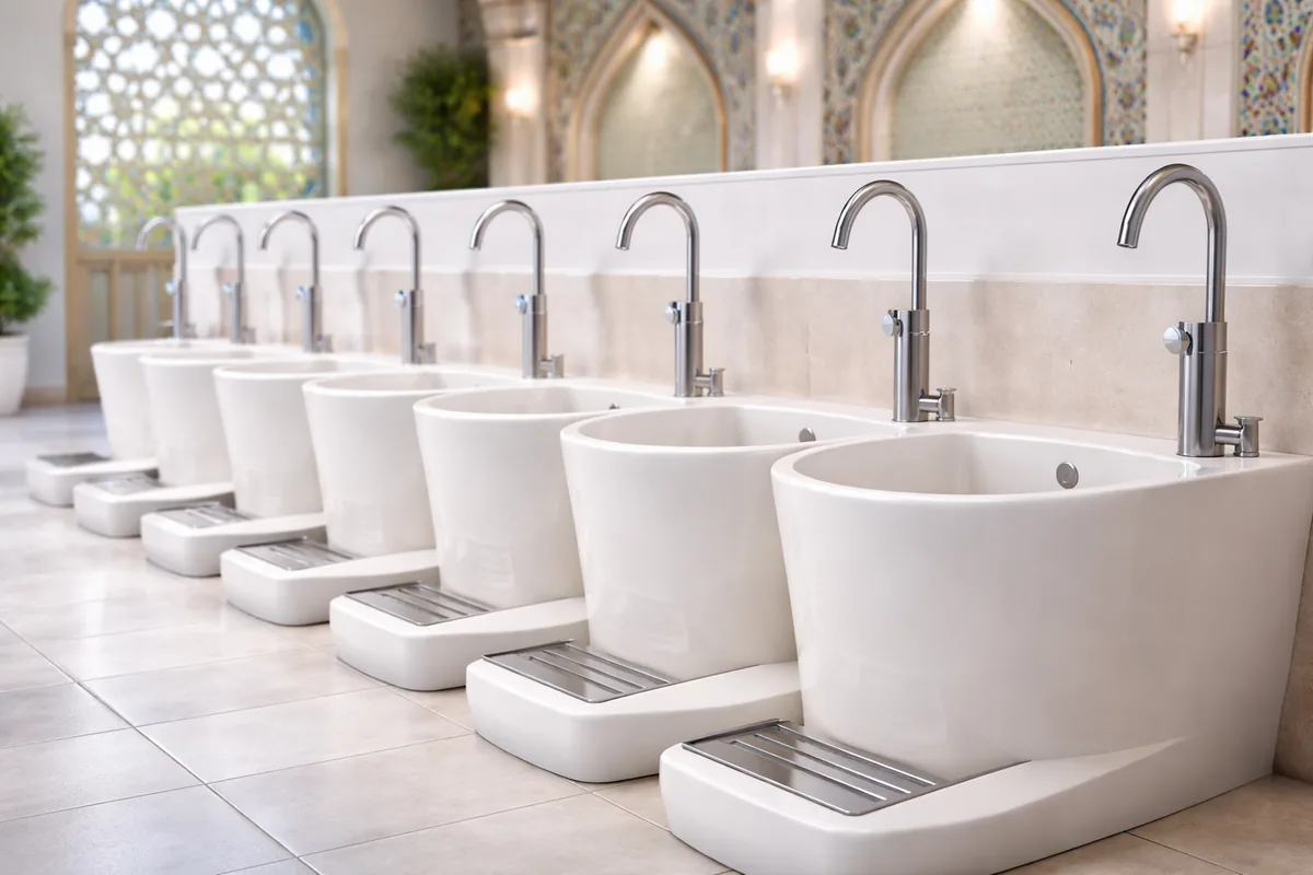 Quels sont les avantages des lavabos d'ablutions en céramique antibactérienne dans les mosquées